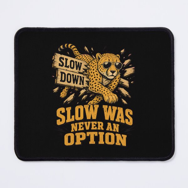 Item preview, Funny Cheetah Shirt, "Slow was never an option" Tee, Sarcastic Cheetah Deadpan Humor designed and sold by Mildly-Talented.