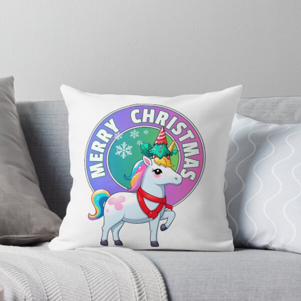 Item preview, Merry Christmas three cute Unicorns designed and sold by RoseAIArtRhythm.