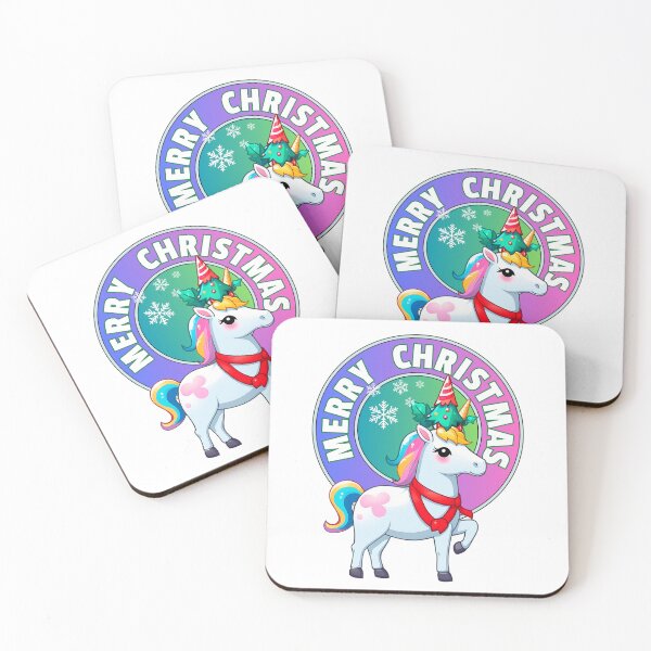 Item preview, Merry Christmas three cute Unicorns designed and sold by RoseAIArtRhythm.