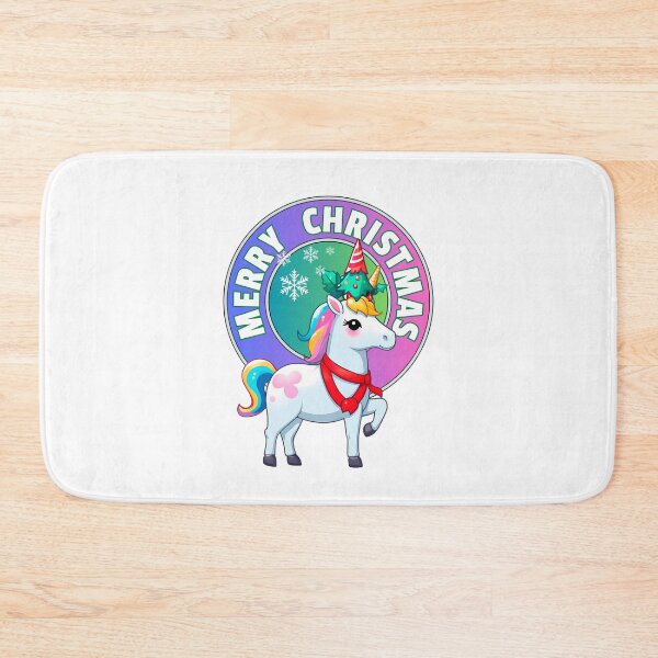 Item preview, Merry Christmas three cute Unicorns designed and sold by RoseAIArtRhythm.