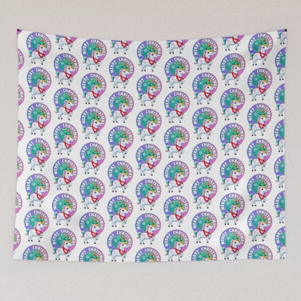 Item preview, Merry Christmas three cute Unicorns designed and sold by RoseAIArtRhythm.