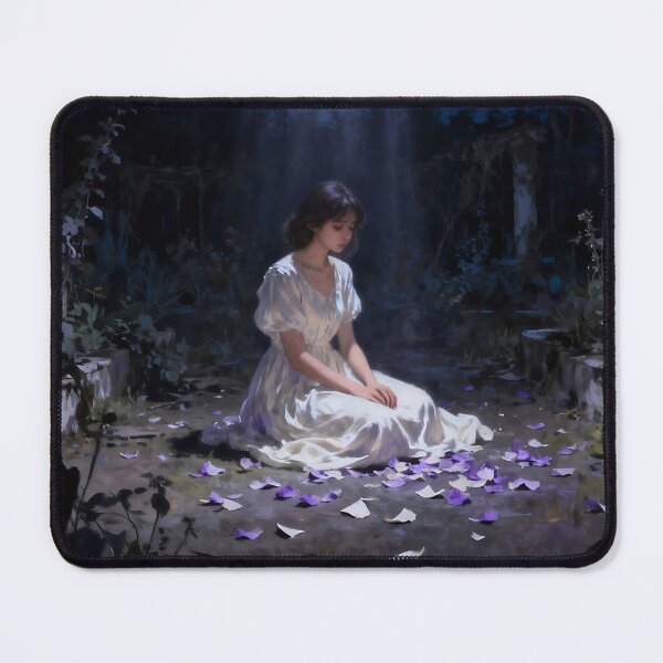 Item preview, Cracked Moon Floral Surreal Art – Woman, Moon & Healing Fine Art designed and sold by stylishdzign.