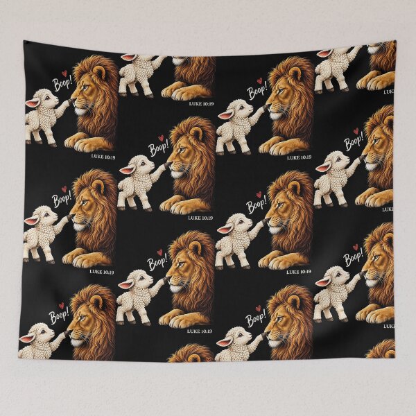 Item preview, Boop Lion and Lamb Christian Bible Verse Humor designed and sold by ostenlee.