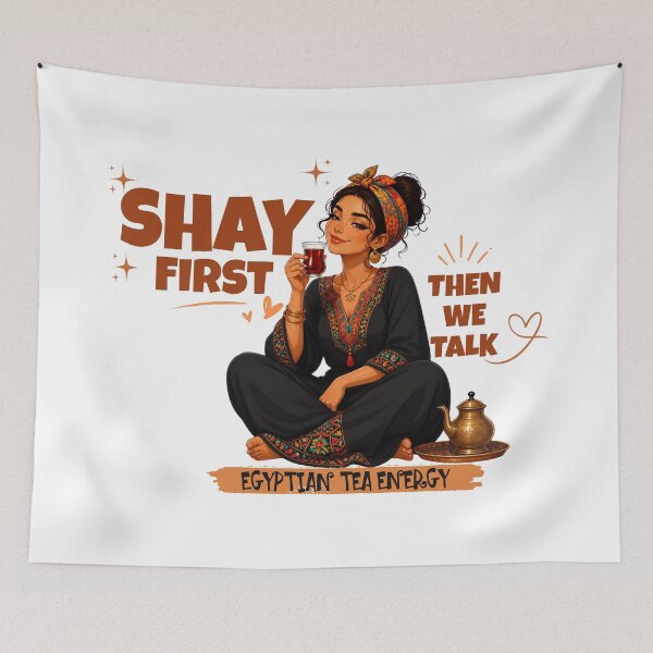 Item preview, Shay First Then We Talk Funny Tea Lover Sticker designed and sold by KaBaRen.