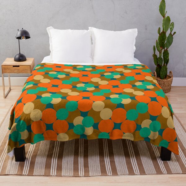 Item preview, Retro Polka Dot Circle Mosaic in Teal and Orange designed and sold by StefanStudioArt.