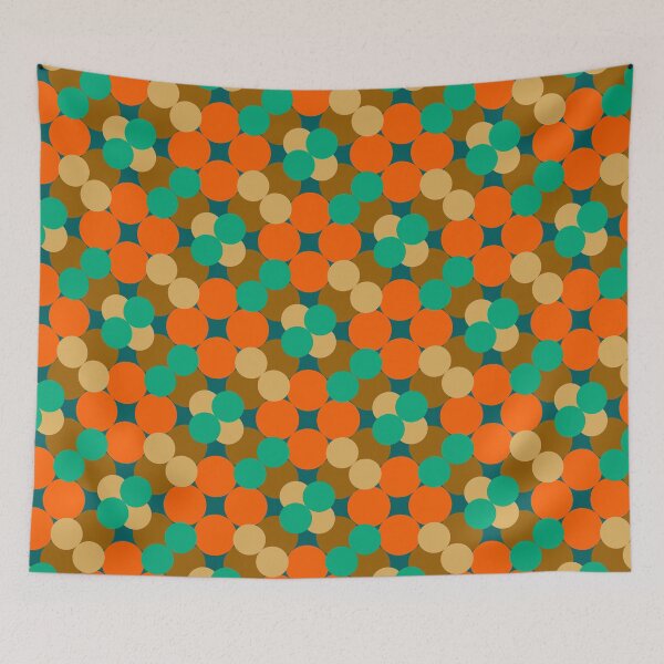 Item preview, Retro Polka Dot Circle Mosaic in Teal and Orange designed and sold by StefanStudioArt.