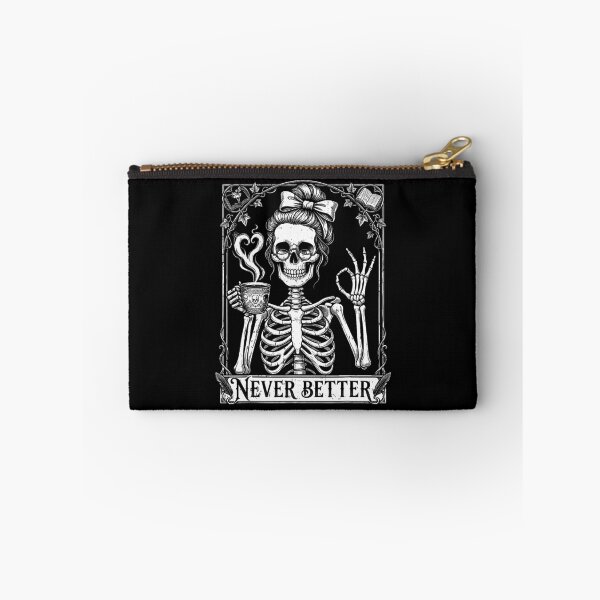 Item preview, Never Better Skeleton Coffee Halloween Gothic Woman designed and sold by ostenlee.