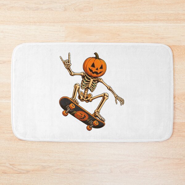 Item preview, Skeleton Pumpkin Skateboarding Halloween Art designed and sold by SoyLamderma.