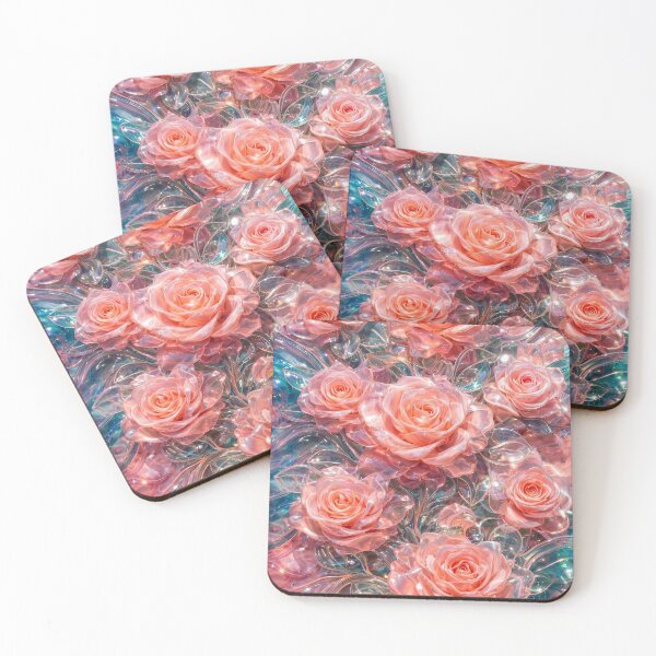 Item preview, Elegant 3D Sculpted Glass Roses - Glossy Floral Art designed and sold by Alaa-love-art.