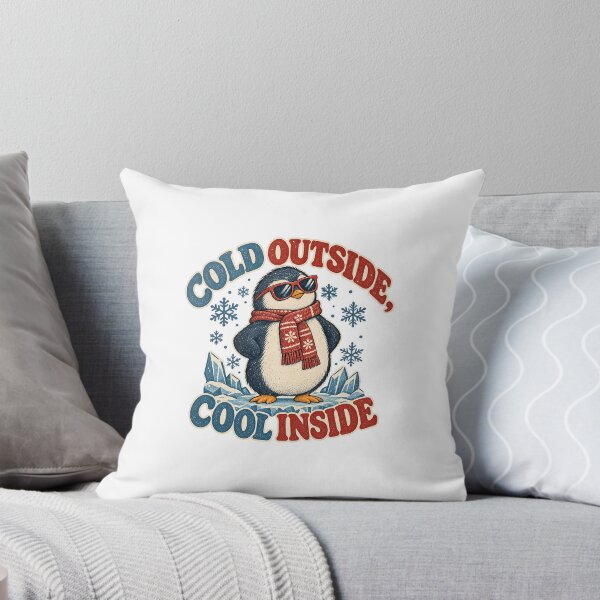 Item preview, Cold Outside Cool Inside – Funny Penguin Vintage Winter Design designed and sold by Small price.