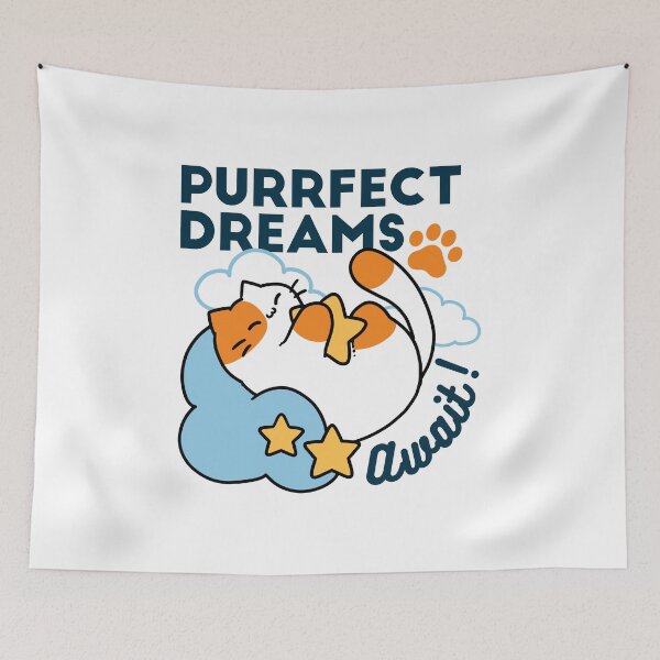 Item preview, Purrfect Dreams Await – Cute Sleeping Cat Dreamy designed and sold by FlinArt.