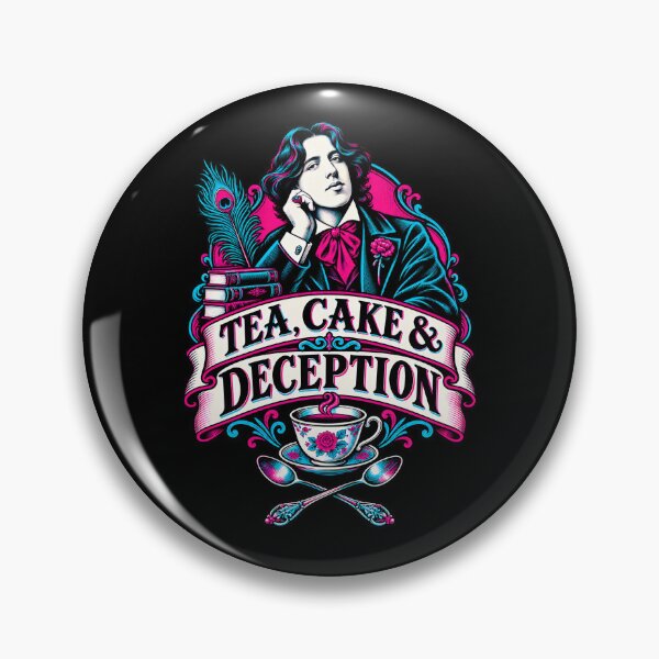 Item preview, Oscar Wilde Tea Cake and Deception Neon Crest designed and sold by Fenay Designs.