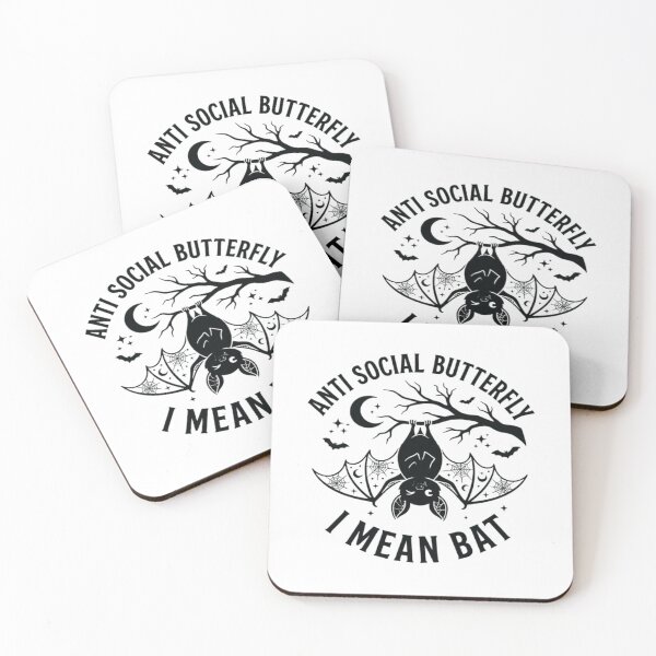 Item preview, Anti Social Butterfly I Mean Bat, Funny Introvert Halloween designed and sold by CloudyPress.