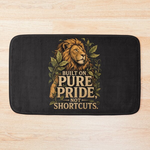 Item preview, Built On Pure Pride Not Shortcuts Fitness Lion Art designed and sold by Bennie Singh.