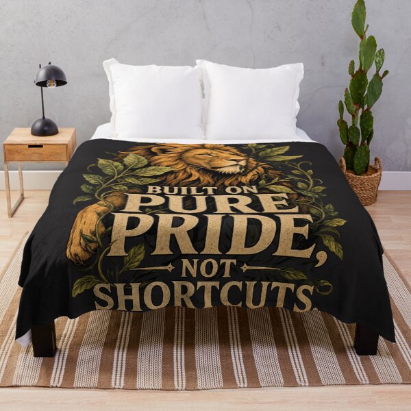 Item preview, Built On Pure Pride Not Shortcuts Fitness Lion Art designed and sold by Bennie Singh.