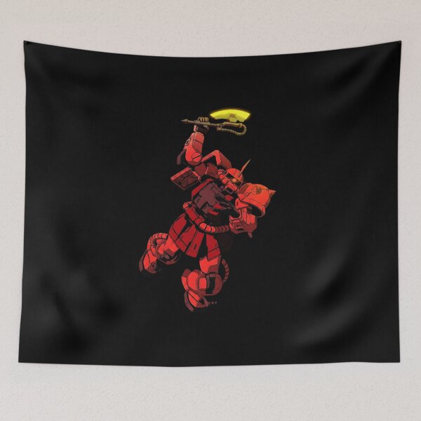 Item preview, MS-06S Char's Zaku II gundam action pose digital art illustration designed and sold by sabartgunpla.