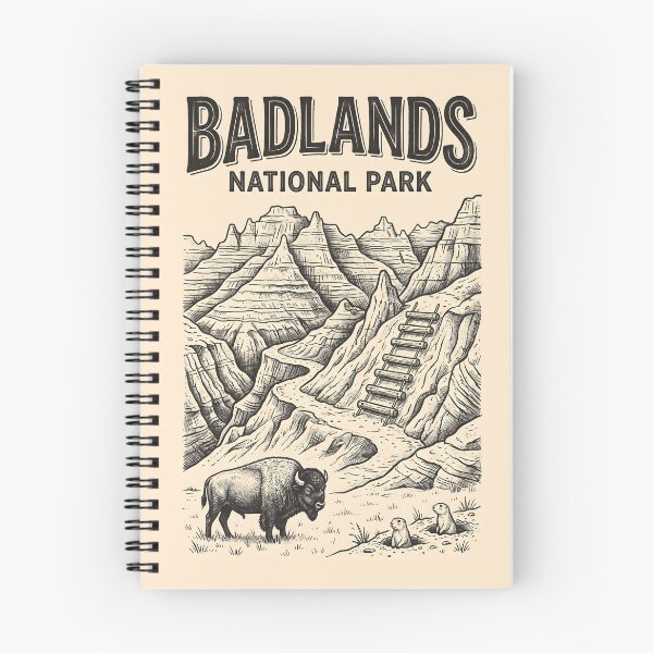 Item preview, Badlands National Park Vintage Travel Poster designed and sold by Wild Places Paper Co..