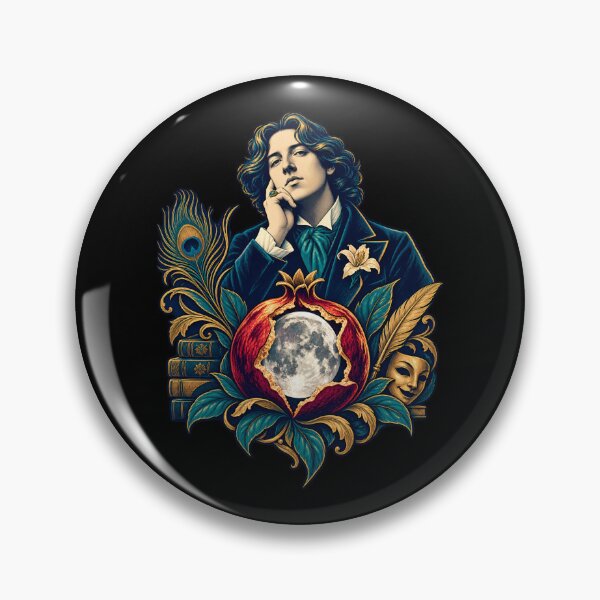 Item preview, Oscar Wilde Moonlit Pomegranate Literary Emblem designed and sold by Fenay Designs.