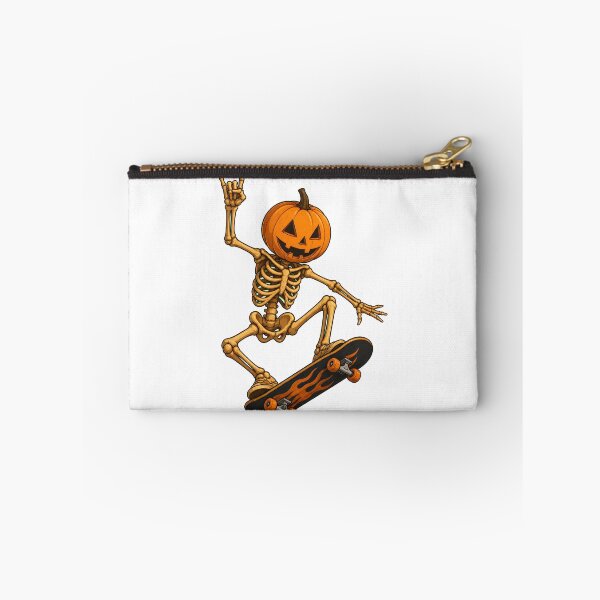 Item preview, Skeleton Pumpkin Skateboarding Halloween Illustration designed and sold by SoyLamderma.