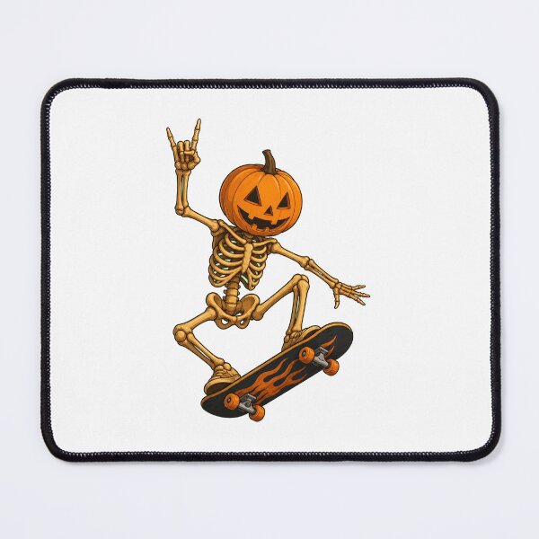 Item preview, Skeleton Pumpkin Skateboarding Halloween Illustration designed and sold by SoyLamderma.