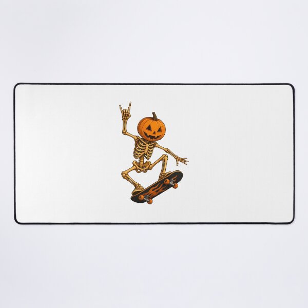 Item preview, Skeleton Pumpkin Skateboarding Halloween Illustration designed and sold by SoyLamderma.