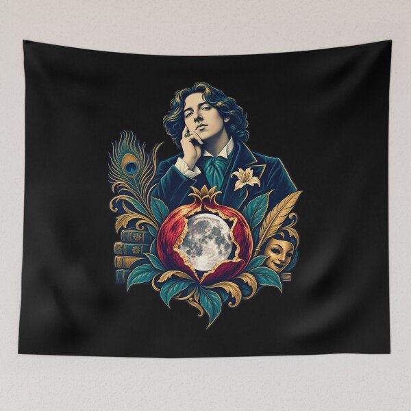 Item preview, Oscar Wilde Moonlit Pomegranate Literary Emblem designed and sold by Fenay Designs.