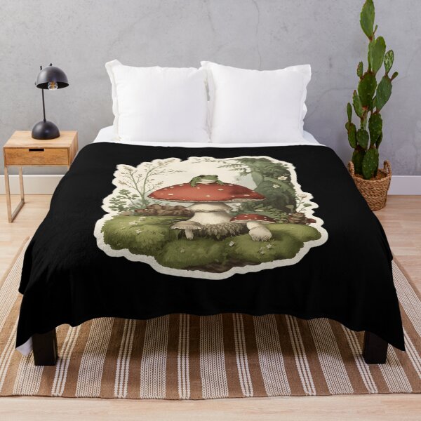 Item preview, Dark Cottagecore Frog on Mushroom Vintage Botanical Sticker designed and sold by Youram.