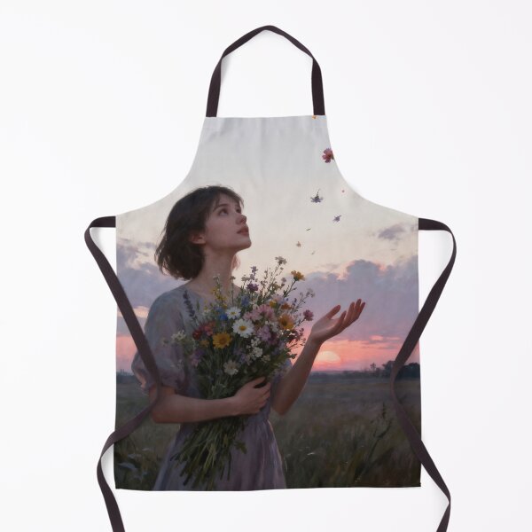 Item preview, Letting Go Wildflower Art – Woman, Flowers & Sunset Emotional Fine Art designed and sold by stylishdzign.