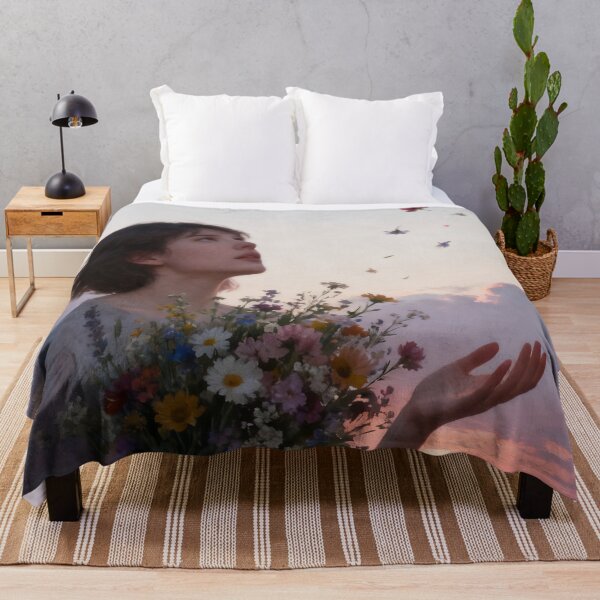 Item preview, Letting Go Wildflower Art – Woman, Flowers & Sunset Emotional Fine Art designed and sold by stylishdzign.