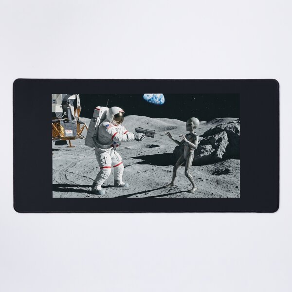 Item preview, NASA astronaut pulling gun on alien designed and sold by WiseBow.