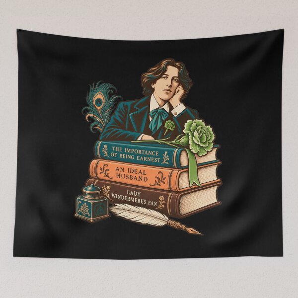 Item preview, Oscar Wilde Plays Stacked with Peacock and Quill designed and sold by Fenay Designs.