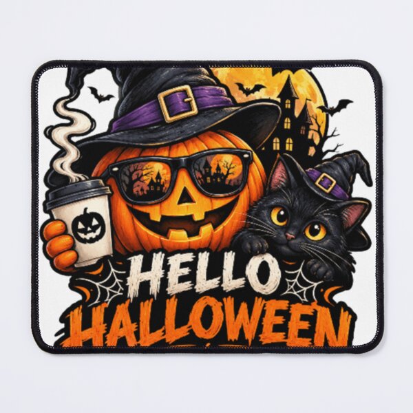 Item preview, Hello Halloween Spooky Pumpkin and Black Cat designed and sold by GUINewAlex.