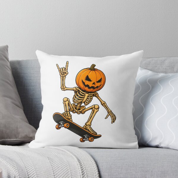 Item preview, Skeleton Pumpkin Skateboarding Halloween Art designed and sold by SoyLamderma.