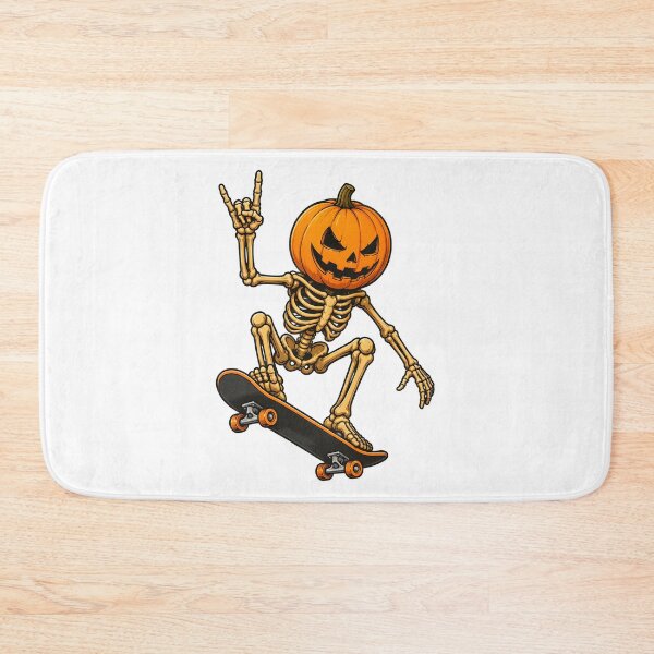 Item preview, Skeleton Pumpkin Skateboarding Halloween Art designed and sold by SoyLamderma.