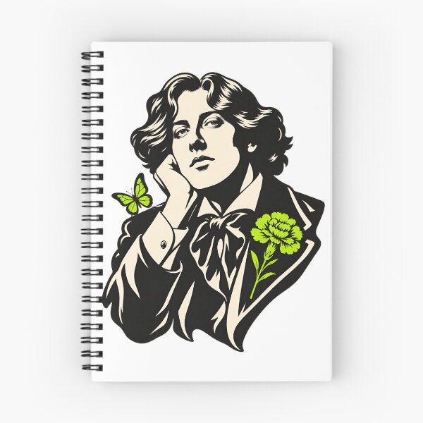 Item preview, Oscar Wilde High-Contrast Portrait in Electric Lime designed and sold by Fenay Designs.
