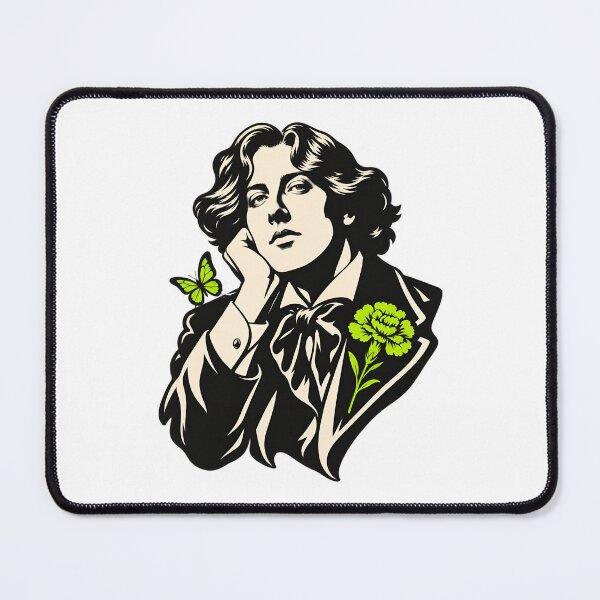 Item preview, Oscar Wilde High-Contrast Portrait in Electric Lime designed and sold by Fenay Designs.