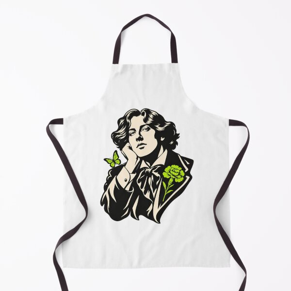 Item preview, Oscar Wilde High-Contrast Portrait in Electric Lime designed and sold by Fenay Designs.