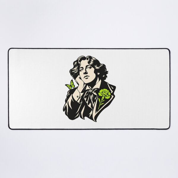Item preview, Oscar Wilde High-Contrast Portrait in Electric Lime designed and sold by Fenay Designs.