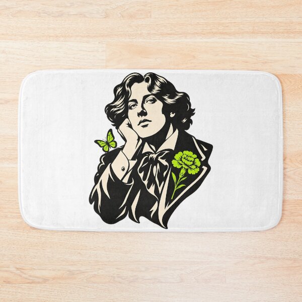 Item preview, Oscar Wilde High-Contrast Portrait in Electric Lime designed and sold by Fenay Designs.