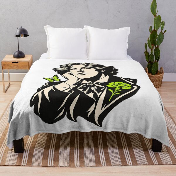 Item preview, Oscar Wilde High-Contrast Portrait in Electric Lime designed and sold by Fenay Designs.