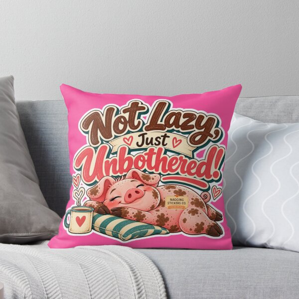 Item preview, NOT LAZY! JUST UNBOTHERED! BY NAGGINGSTICKERSCO. ROLL LIKE A PIG! COLLECTION | ELECTRIC PINK Edition | No.01 designed and sold by LaMaisonOfMY.