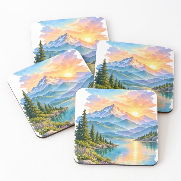 Item preview, Nature Wilderness Mountain Lake Painting designed and sold by EYEMIRA FASHION.