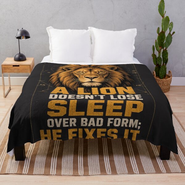 Item preview, A Lion Doesn't Lose Sleep Over Bad Form Fitness Quote Art designed and sold by Bennie Singh.