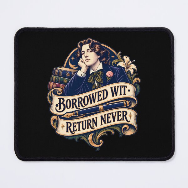 Item preview, Oscar Wilde Borrowed Wit Return Never Banner designed and sold by Fenay Designs.