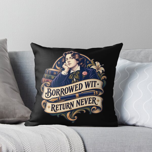 Item preview, Oscar Wilde Borrowed Wit Return Never Banner designed and sold by Fenay Designs.