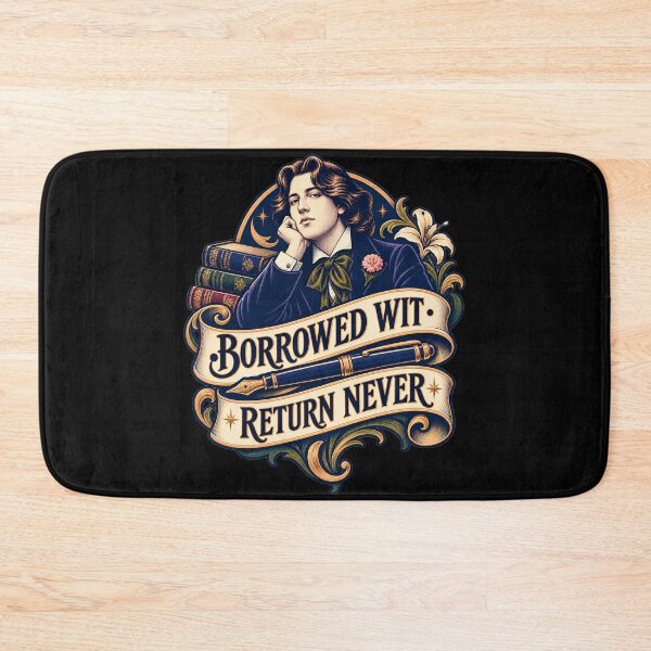 Item preview, Oscar Wilde Borrowed Wit Return Never Banner designed and sold by Fenay Designs.