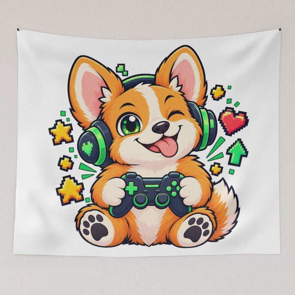 Item preview, Funny Corgi Gamer Level Up Your Corgi designed and sold by OLIVER-AGOUR.