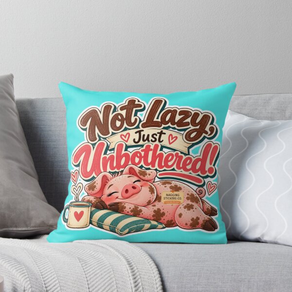 Item preview, NOT LAZY! JUST UNBOTHERED! BY NAGGINGSTICKERSCO. ROLL LIKE A PIG! COLLECTION | AQUA Edition | No.01 designed and sold by LaMaisonOfMY.