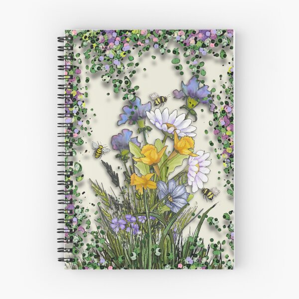 Item preview, Wildflowers Illustration, Riot of Flowers and Foliage, Bees designed and sold by JoyfulWhimsy.