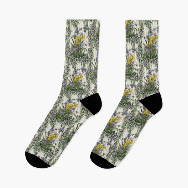 Item preview, Wildflowers Illustration, Riot of Flowers and Foliage, Bees designed and sold by JoyfulWhimsy.